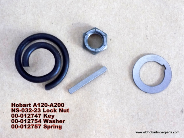 Hobart A120-A200 NS-032-23 Lock Nut 00-012747 Key 00-012754 Washer 00-012757 Spring Shock Absorber 